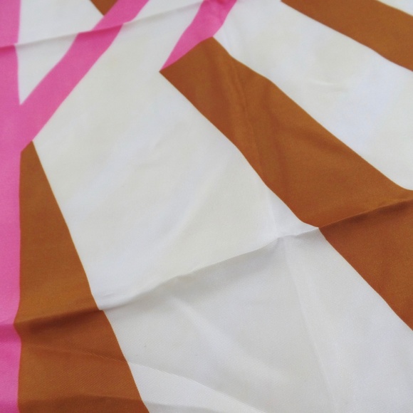 🚩 SOLD Vera Neumann Striped Scarf Pink Brown - Picture 3 of 4